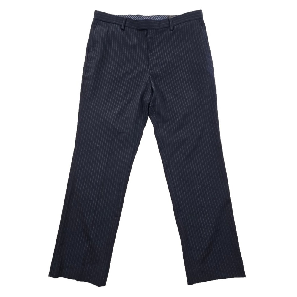 Banana Republic Dress Pants Men's 36x32 Navy Blue Chalk Stripe Slim Fit Luxe